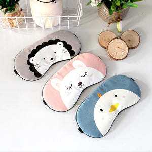 1pcs Cute Cartoon Animal Sleep Eye Mask Comfortable Travel Massage Relax Eye Sleeping Aid Blindfold Cover