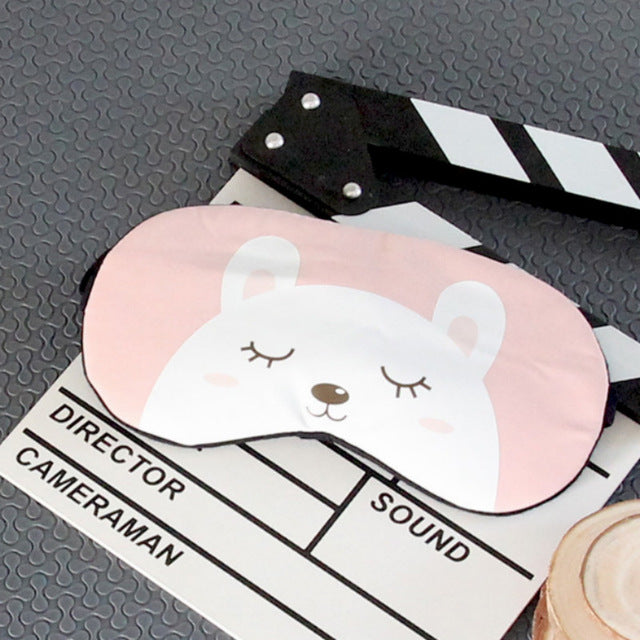 1pcs Cute Cartoon Animal Sleep Eye Mask Comfortable Travel Massage Relax Eye Sleeping Aid Blindfold Cover