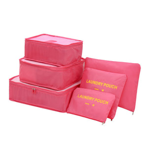 6PCs/Set Travel Bag For Clothes Functional Travel Accessories Luggage Organizer High Capacity Mesh Packing Cubes